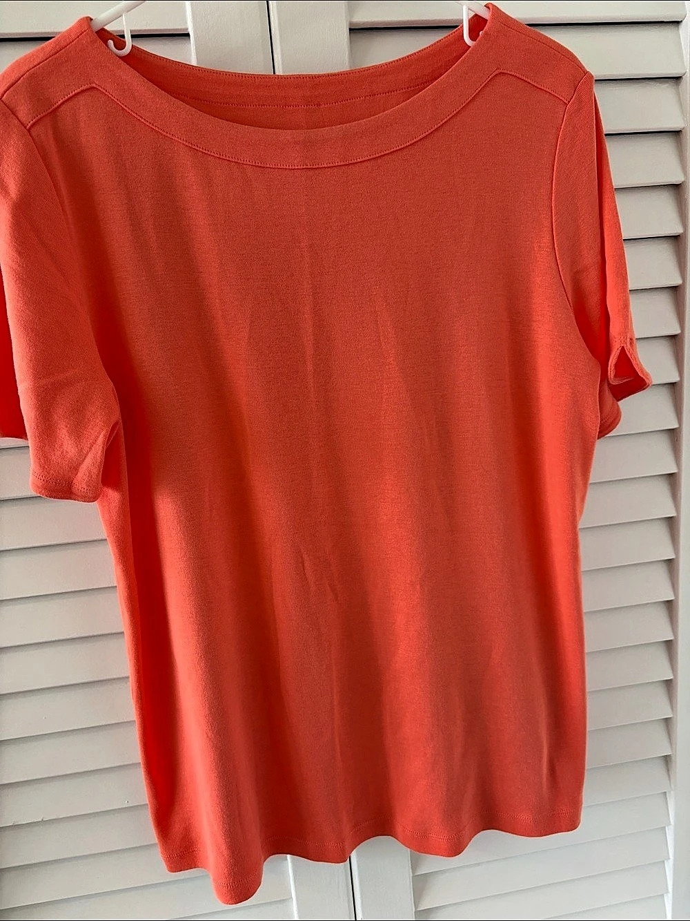 Chico's Cotton Short Sleeve Top in Orange Size 2 Like New